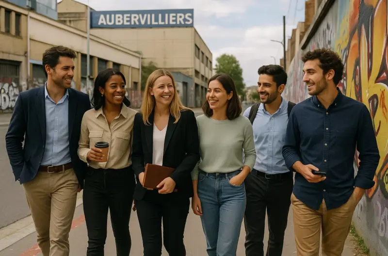 Groupe en route pour un team building secteur Aubervilliers