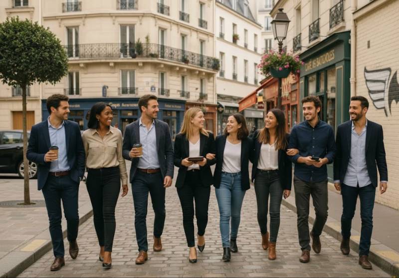 Équipe en team building à Paris 17