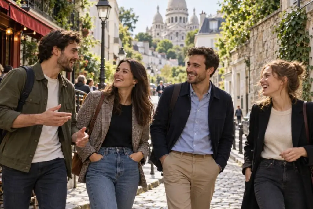 Équipe d'entreprise en team building dans Paris 18